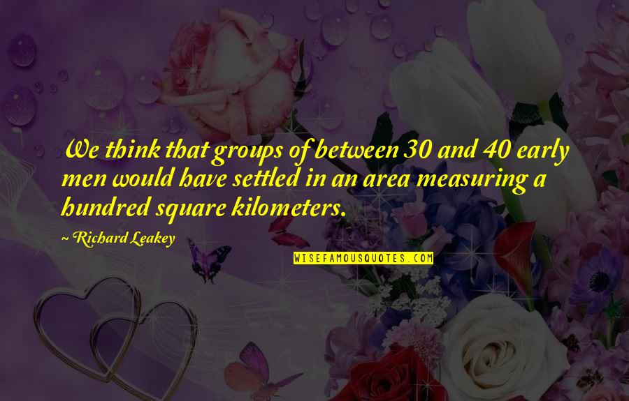 A Settled Quotes By Richard Leakey: We think that groups of between 30 and