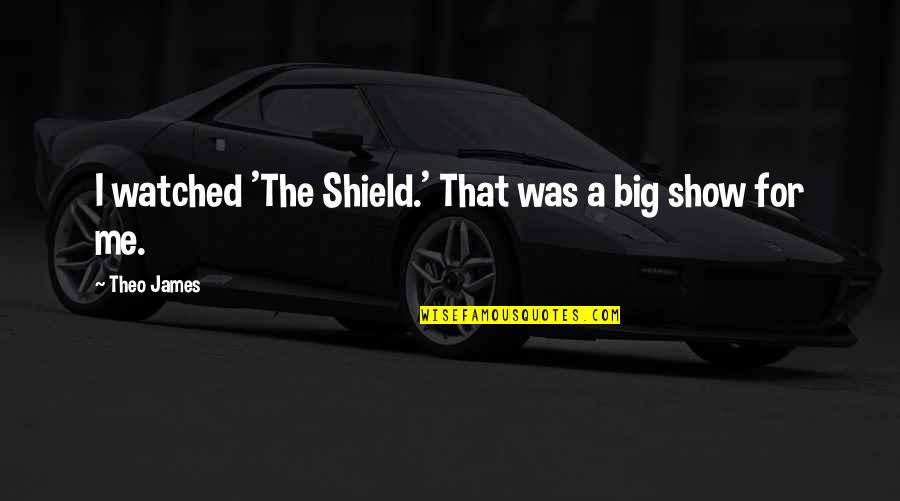 A Shield Quotes By Theo James: I watched 'The Shield.' That was a big