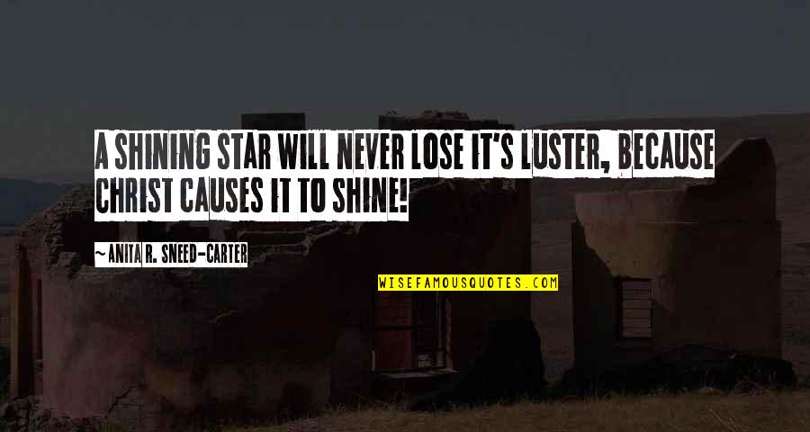 A Shining Star Quotes By Anita R. Sneed-Carter: A shining star will never lose it's luster,