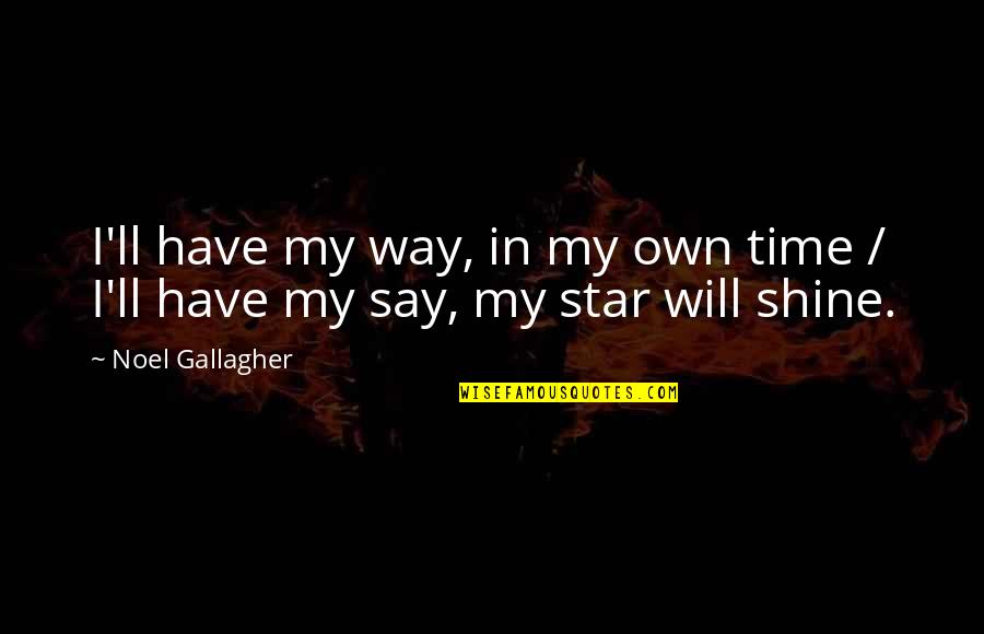 A Shining Star Quotes By Noel Gallagher: I'll have my way, in my own time