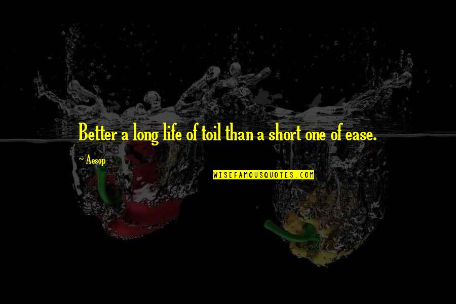 A Short Life Quotes By Aesop: Better a long life of toil than a