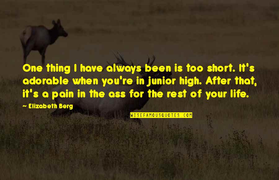 A Short Life Quotes By Elizabeth Berg: One thing I have always been is too