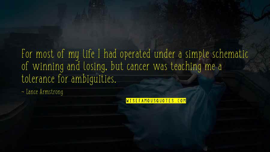 A Simple Life Quotes By Lance Armstrong: For most of my life I had operated