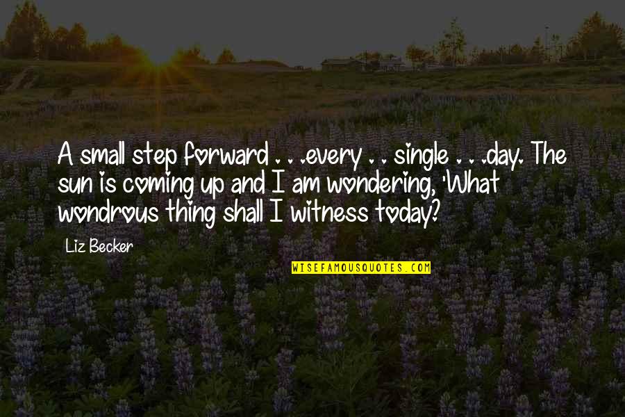 A Single Day Quotes By Liz Becker: A small step forward . . .every .