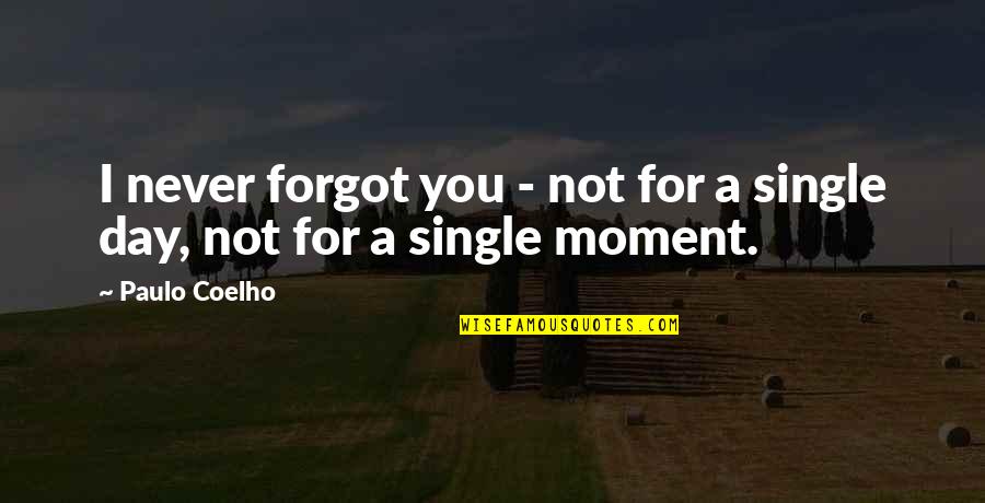 A Single Moment Quotes By Paulo Coelho: I never forgot you - not for a