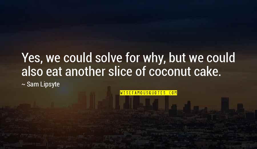 A Slice Of Cake Quotes By Sam Lipsyte: Yes, we could solve for why, but we