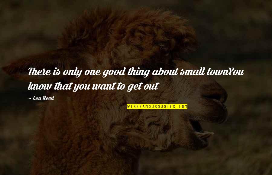 A Small Good Thing Quotes By Lou Reed: There is only one good thing about small