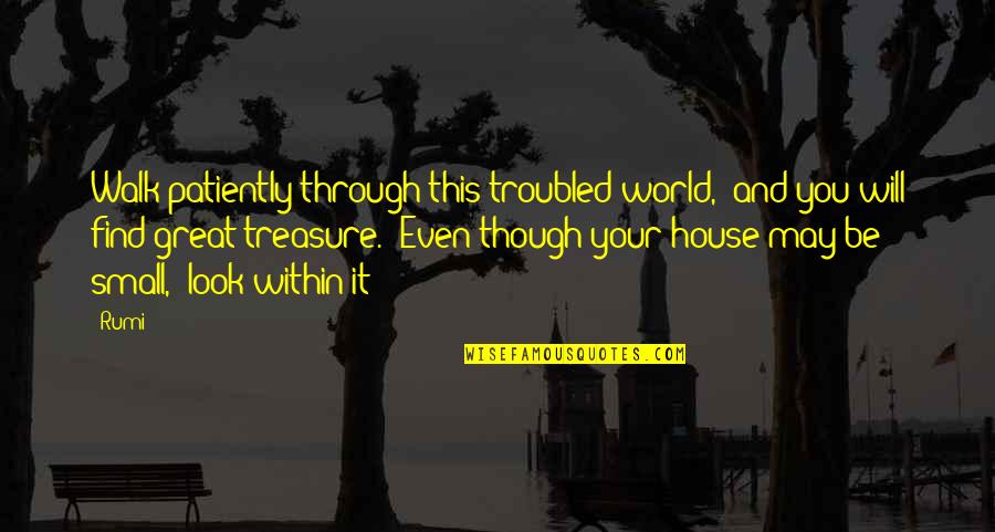 A Small House Quotes By Rumi: Walk patiently through this troubled world, and you