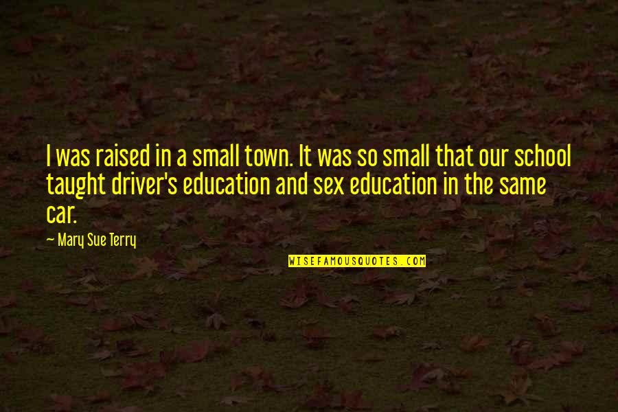 A Small Town Quotes By Mary Sue Terry: I was raised in a small town. It