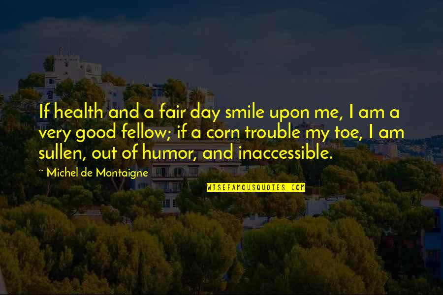 A Smile A Day Quotes By Michel De Montaigne: If health and a fair day smile upon