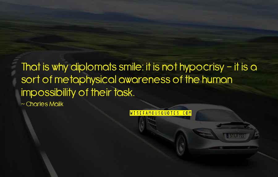 A Smile That Quotes By Charles Malik: That is why diplomats smile: it is not