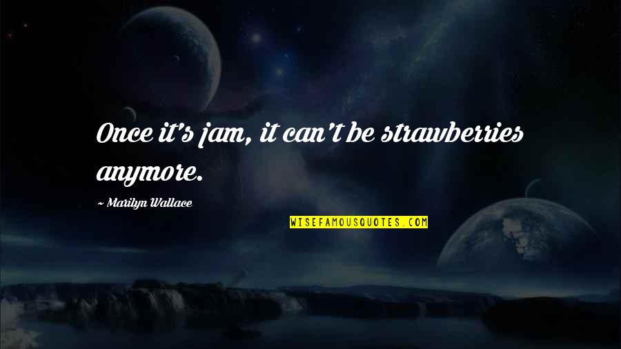 A Snow Storm Quotes By Marilyn Wallace: Once it's jam, it can't be strawberries anymore.
