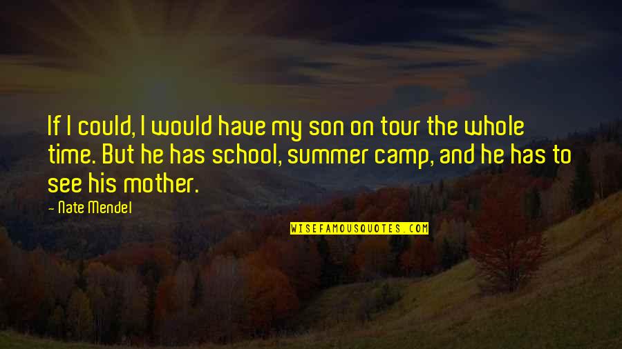 A Son And Mother Quotes By Nate Mendel: If I could, I would have my son
