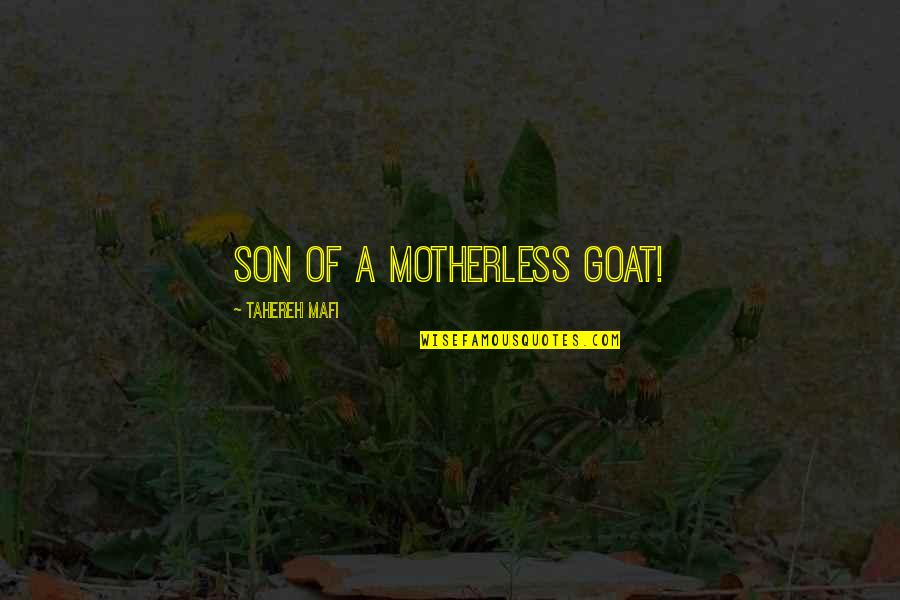 A Son Quotes By Tahereh Mafi: Son of a motherless goat!
