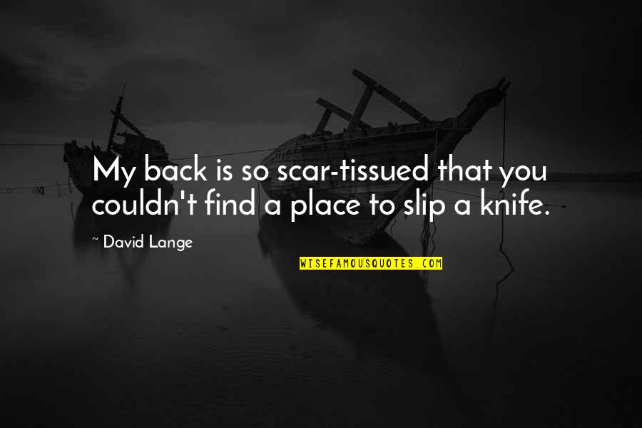A Special Place In My Heart Quotes By David Lange: My back is so scar-tissued that you couldn't