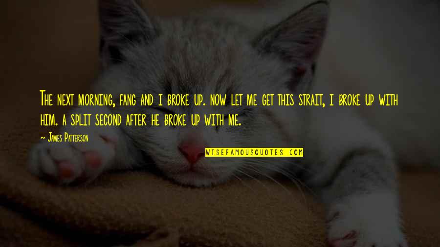 A Split Second Quotes By James Patterson: The next morning, fang and i broke up.