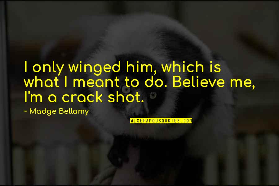 A Spouse Quotes By Madge Bellamy: I only winged him, which is what I