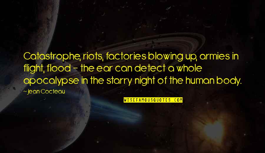 A Starry Night Quotes By Jean Cocteau: Catastrophe, riots, factories blowing up, armies in flight,