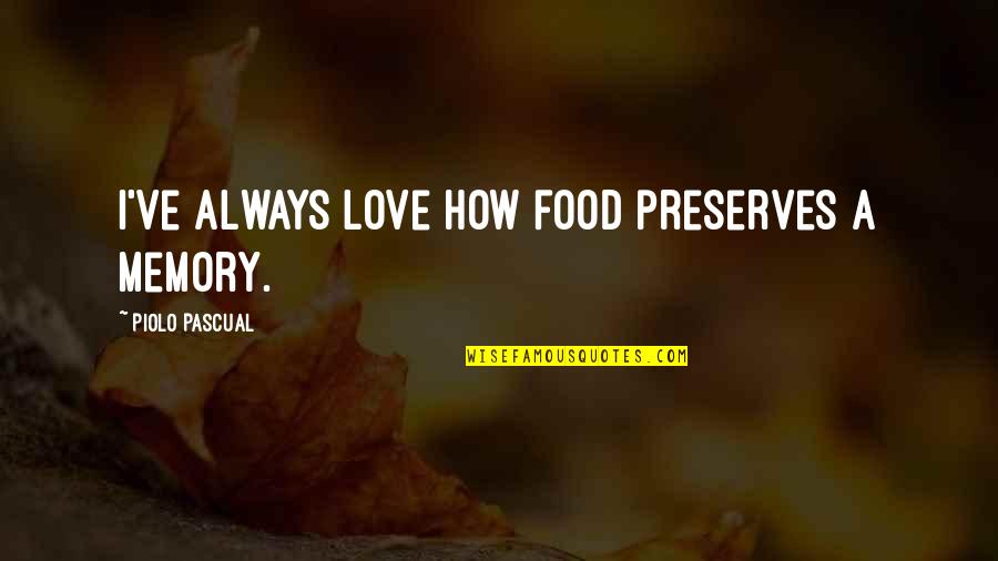 A Starting Over Quotes By Piolo Pascual: I've always love how food preserves a memory.