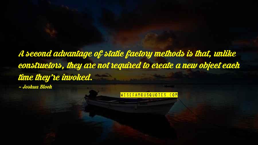 A Static Quotes By Joshua Bloch: A second advantage of static factory methods is