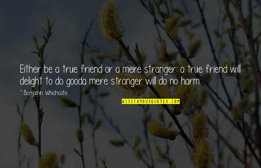 A Stranger Friend Quotes By Benjamin Whichcote: Either be a true friend or a mere
