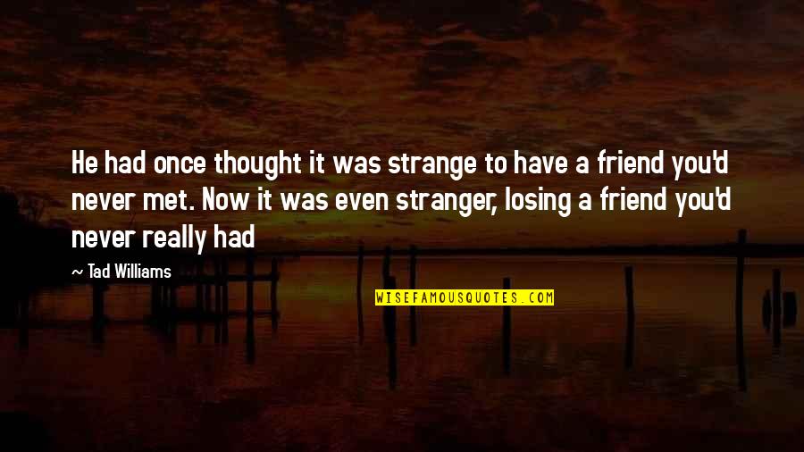 A Stranger Friend Quotes By Tad Williams: He had once thought it was strange to