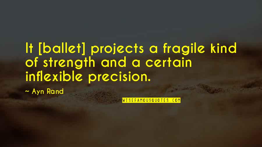 A Strength Quotes By Ayn Rand: It [ballet] projects a fragile kind of strength