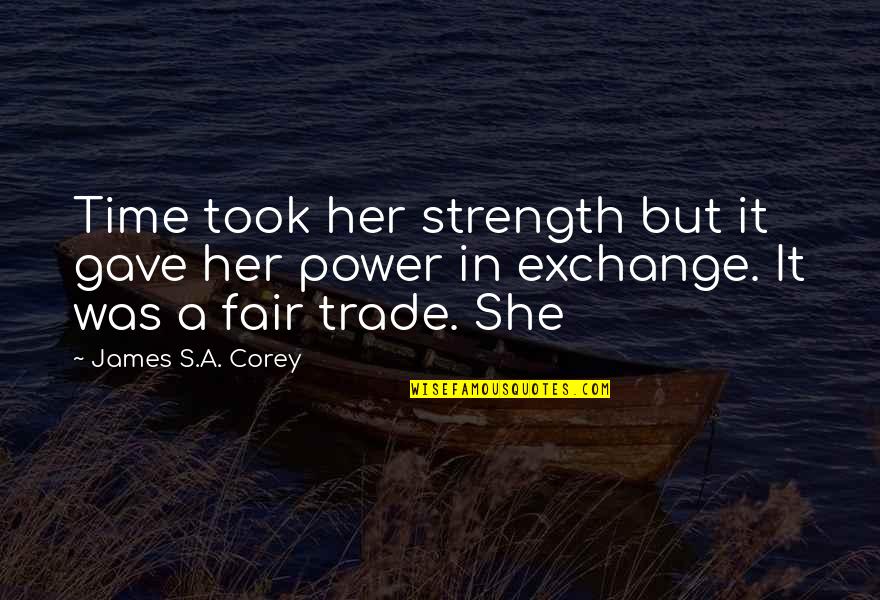 A Strength Quotes By James S.A. Corey: Time took her strength but it gave her