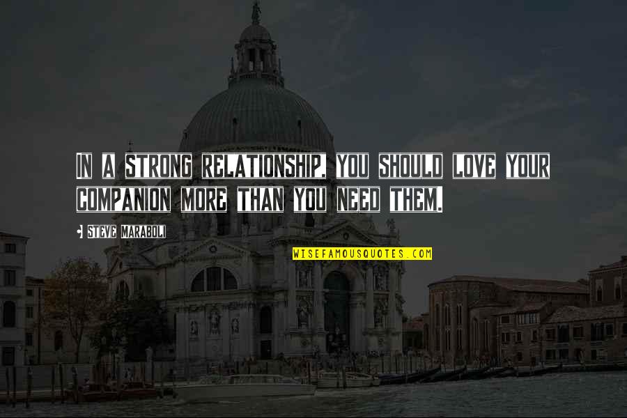 A Strong Relationship Quotes By Steve Maraboli: In a strong relationship, you should love your