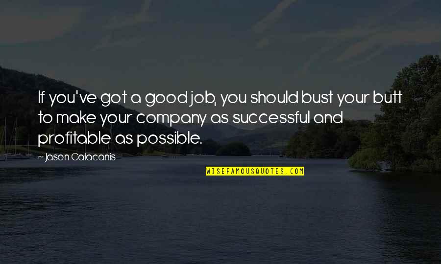 A Successful Company Quotes By Jason Calacanis: If you've got a good job, you should