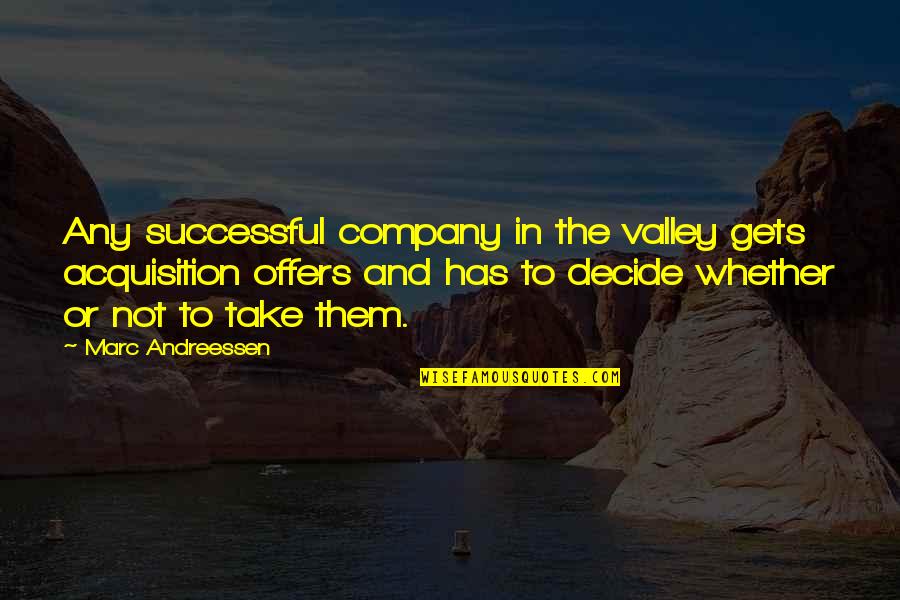 A Successful Company Quotes By Marc Andreessen: Any successful company in the valley gets acquisition