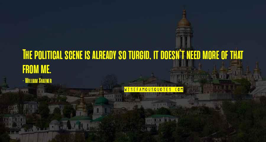 A Successful Leader Quotes By William Shatner: The political scene is already so turgid, it
