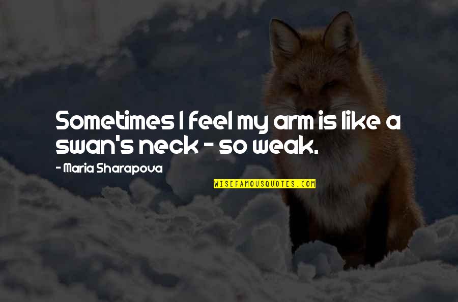 A Swan Quotes By Maria Sharapova: Sometimes I feel my arm is like a