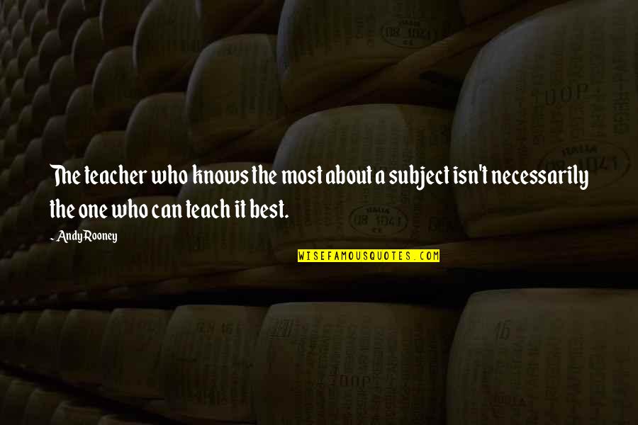 A Teacher Quotes By Andy Rooney: The teacher who knows the most about a