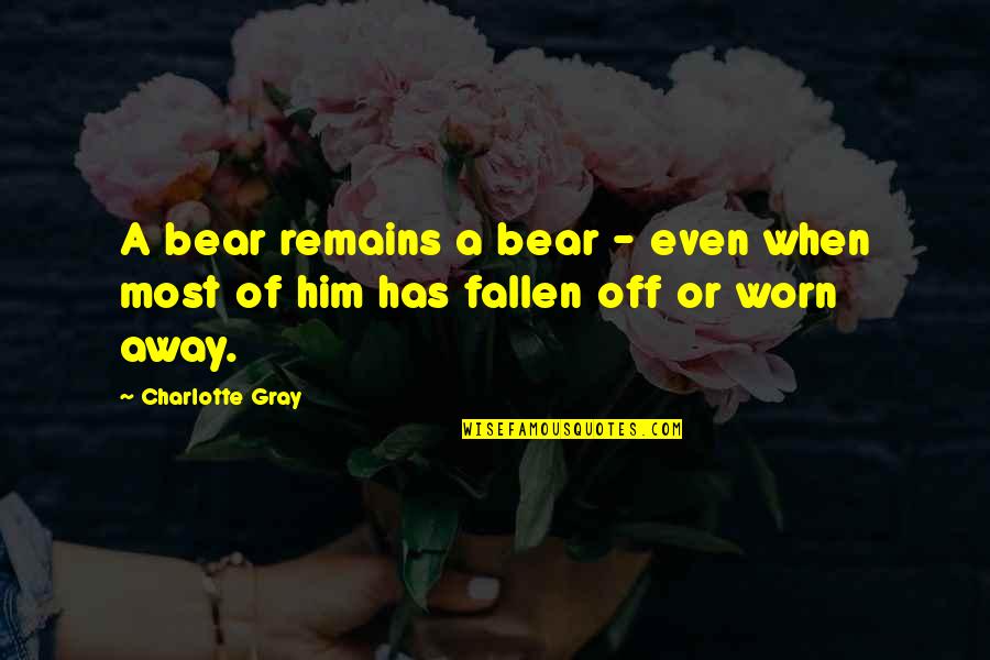 A Teddy Bear Quotes By Charlotte Gray: A bear remains a bear - even when