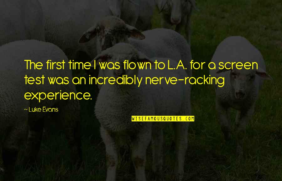 A Test Quotes By Luke Evans: The first time I was flown to L.A.