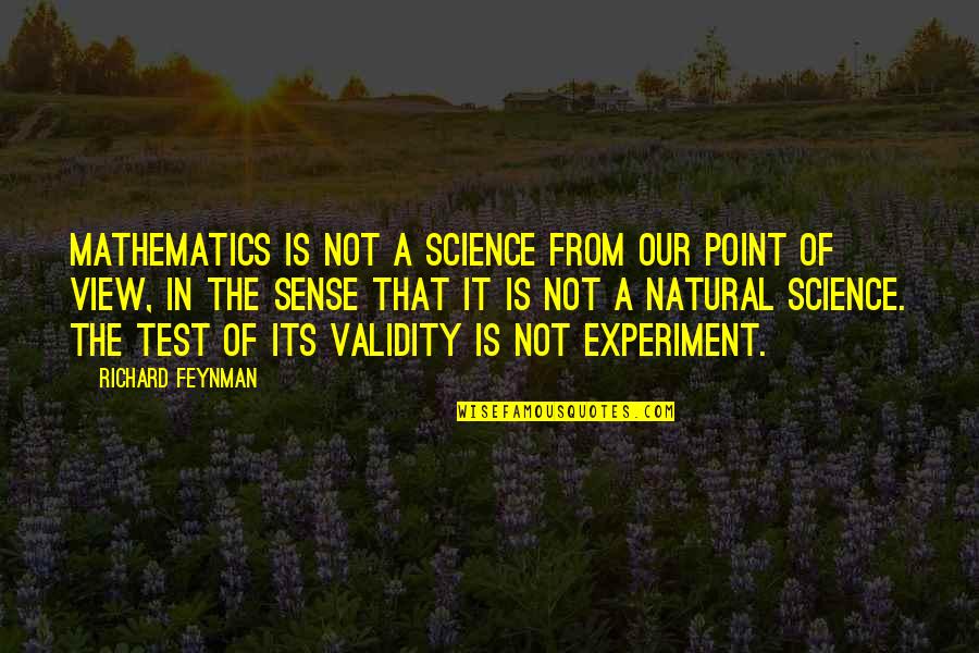 A Test Quotes By Richard Feynman: Mathematics is not a science from our point