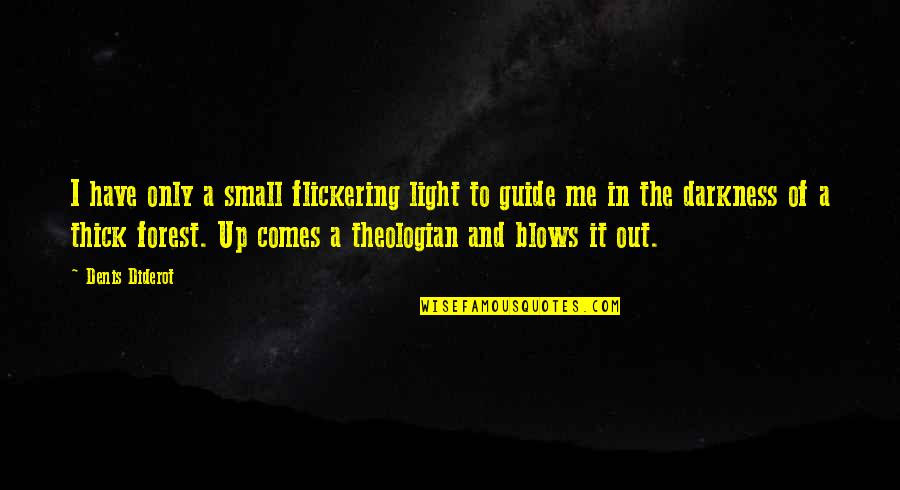 A Theologian Quotes By Denis Diderot: I have only a small flickering light to A Theologian Quotes By Denis Diderot: I have only a small flickering light to