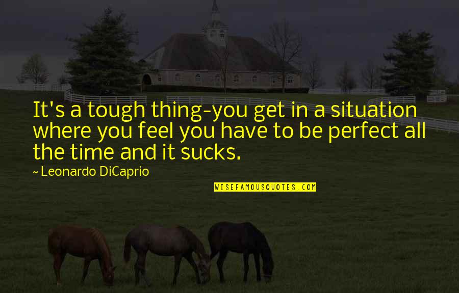 A Tough Time Quotes By Leonardo DiCaprio: It's a tough thing-you get in a situation