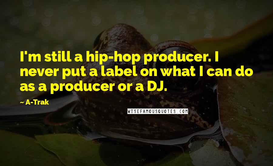 A-Trak quotes: I'm still a hip-hop producer. I never put a label on what I can do as a producer or a DJ.