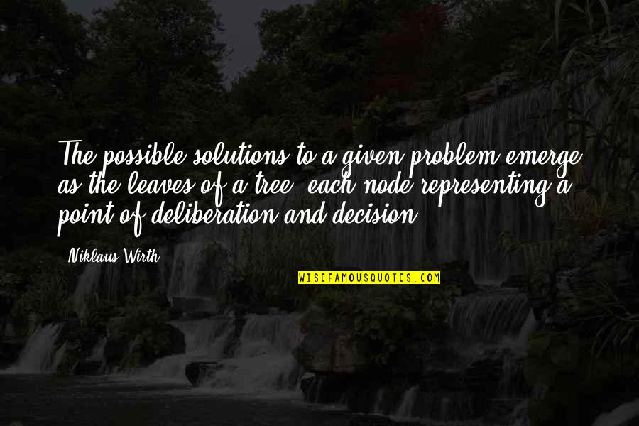 A Tree Quotes By Niklaus Wirth: The possible solutions to a given problem emerge
