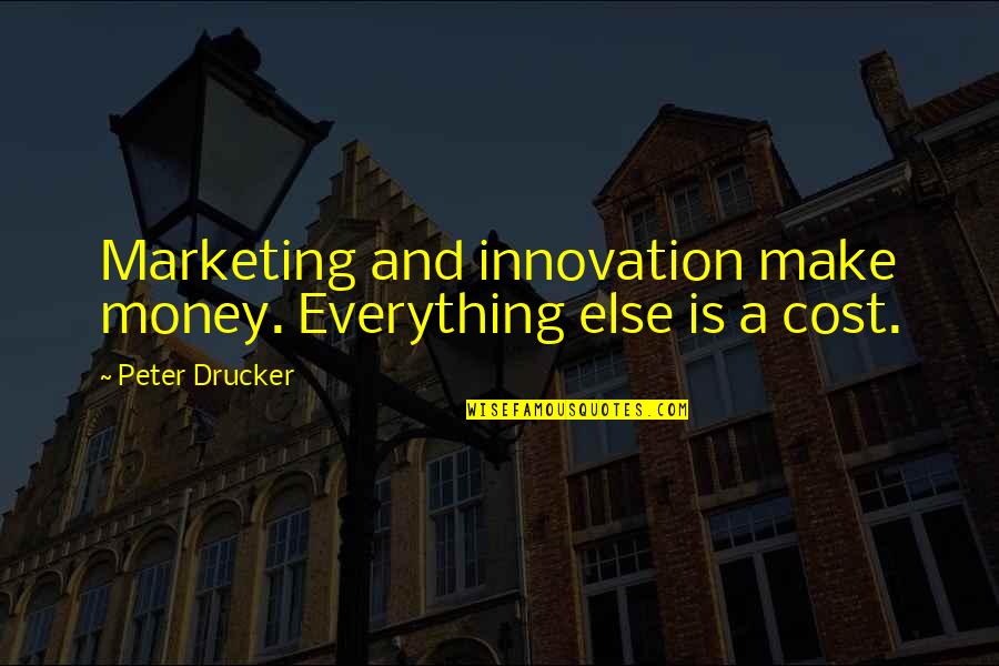 A Tree Stump Quotes By Peter Drucker: Marketing and innovation make money. Everything else is