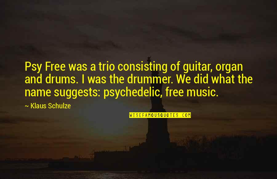 A Trio Quotes By Klaus Schulze: Psy Free was a trio consisting of guitar,