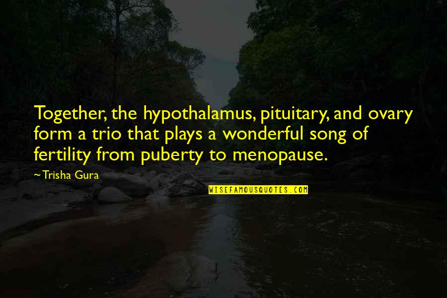 A Trio Quotes By Trisha Gura: Together, the hypothalamus, pituitary, and ovary form a