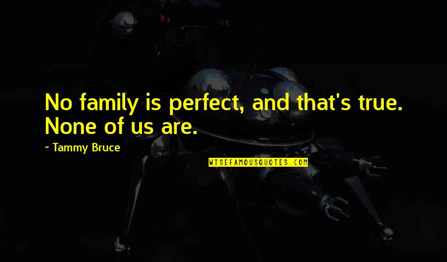 A True Family Quotes By Tammy Bruce: No family is perfect, and that's true. None A True Family Quotes By Tammy Bruce: No family is perfect, and that's true. None
