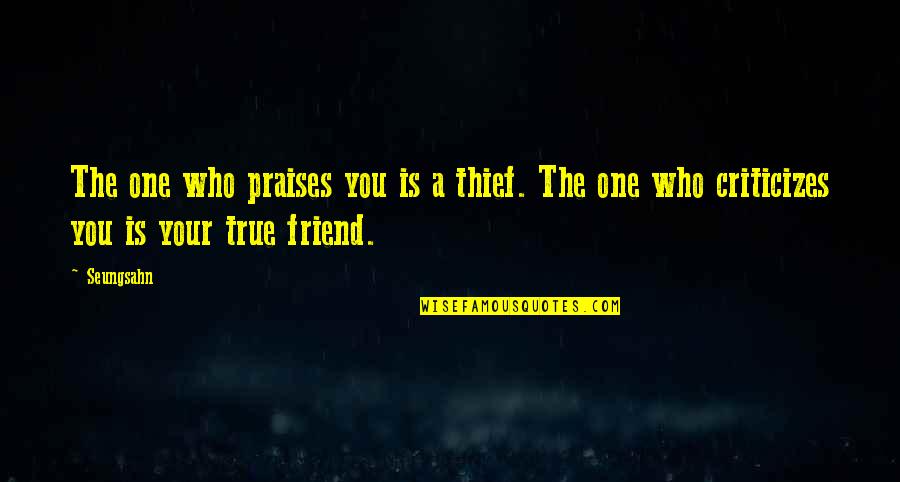 A True Friend Is Quotes By Seungsahn: The one who praises you is a thief.