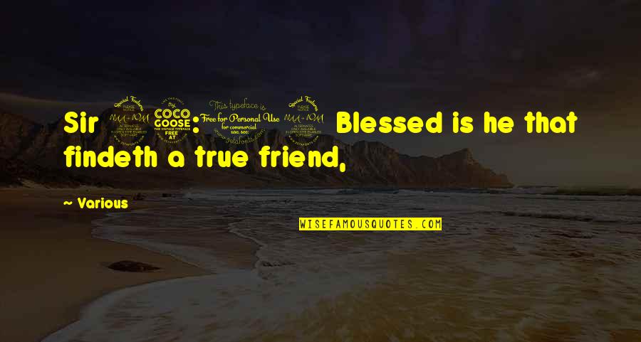 A True Friend Is Quotes By Various: Sir 25:12 Blessed is he that findeth a