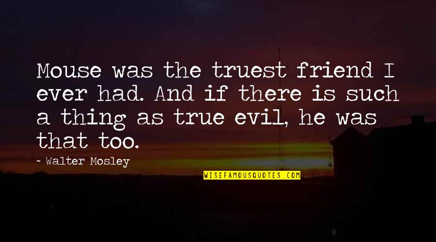 A True Friend Quotes By Walter Mosley: Mouse was the truest friend I ever had. A True Friend Quotes By Walter Mosley: Mouse was the truest friend I ever had.