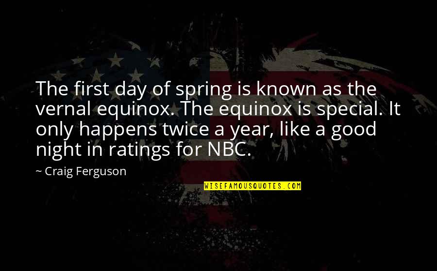 A Very Good Day Quotes By Craig Ferguson: The first day of spring is known as A Very Good Day Quotes By Craig Ferguson: The first day of spring is known as