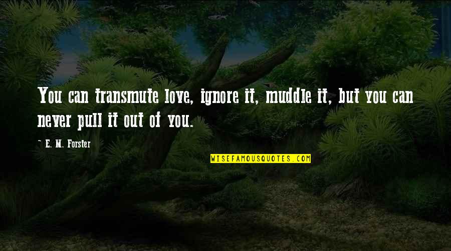 A View Quotes By E. M. Forster: You can transmute love, ignore it, muddle it,